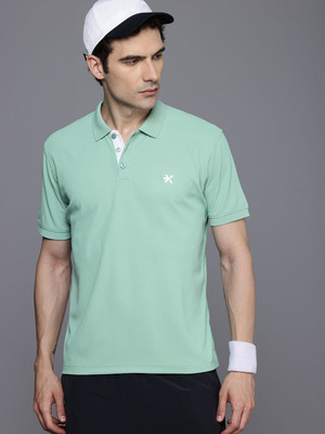 HRX by Hrithik Roshan Solid Men Polo Neck Light Green T-Shirt