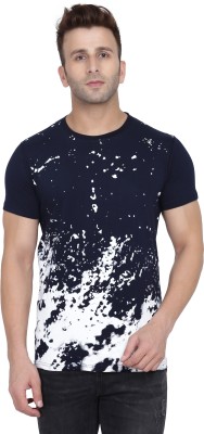 JOYCOOTS Graphic Print Men Round Neck Dark Blue T-Shirt