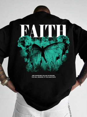 Macknit Printed Men Round Neck Black T-Shirt