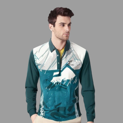 lookswala Printed Men Polo Neck Multicolor T-Shirt