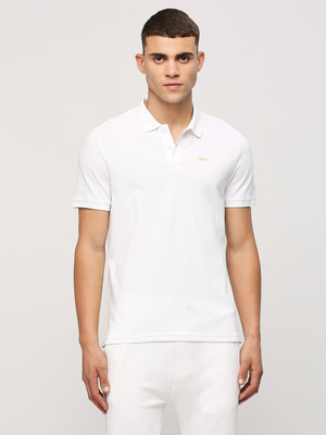 Pepe Jeans Solid Men Polo Neck White T-Shirt