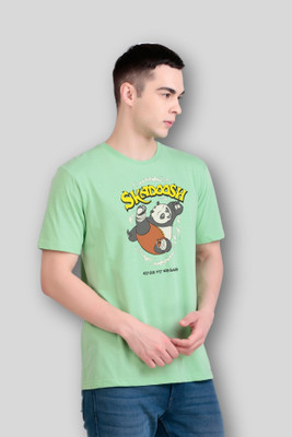FLYIND VOGUE OUTFIT Printed Men Round Neck Green T-Shirt