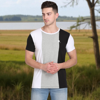 Faricon Trend Striped Men Round Neck Multicolor T-Shirt