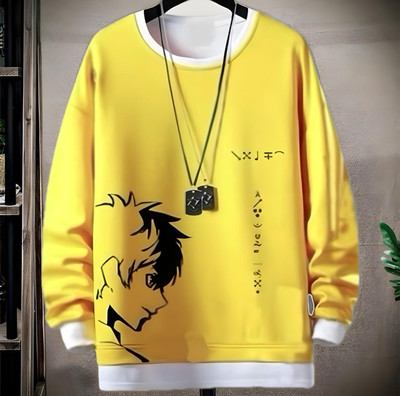 Abhishek Graphic Print Men Round Neck Yellow T-Shirt