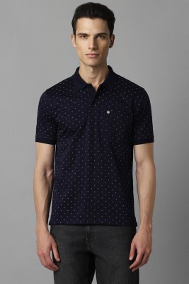 LOUIS PHILIPPE Printed Men Polo Neck Dark Blue T-Shirt