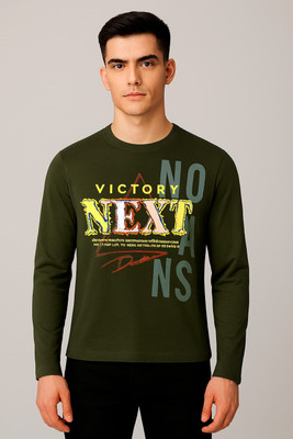 SAND PIPER Graphic Print Men Round Neck Light Green T-Shirt