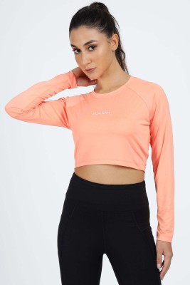 FuaarK Sporty Women Crew Neck Reversible Pink T-Shirt