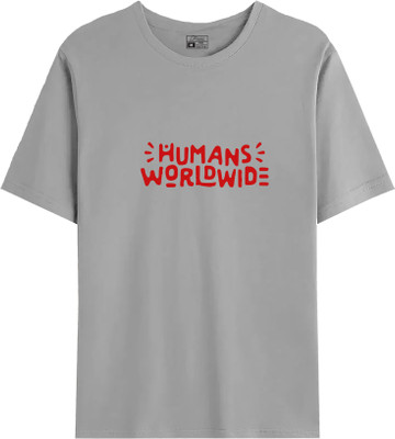 JUGULAR Printed Men Round Neck Grey T-Shirt