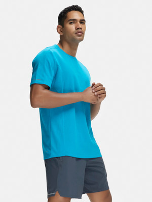 JOCKEY Solid Men Round Neck Blue T-Shirt