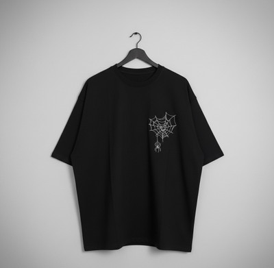 LXRY9 STUDIO Embroidered Men Round Neck Black T-Shirt