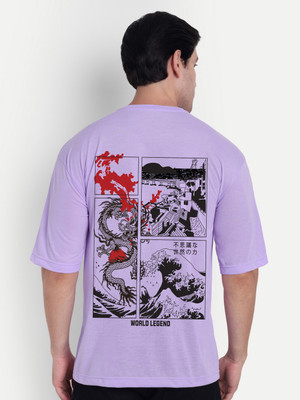 Benny Brooks Graphic Print Men Round Neck Purple T-Shirt