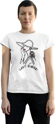 DOGAR ESSENTIALS Printed, Typography Women Round Neck White T-Shirt