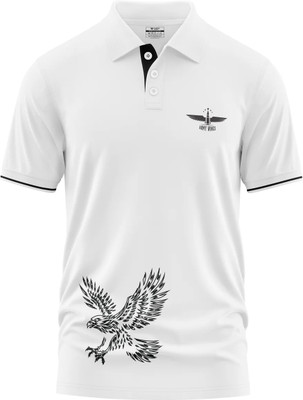 Warriorworld Graphic Print Men Polo Neck White T-Shirt