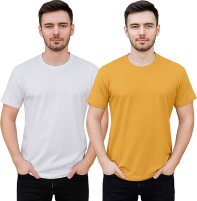 YUALIN CREATION Printed Men Crew Neck Multicolor T-Shirt