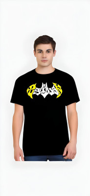 Royal Creations By Rv Printed Men Round Neck Black T-Shirt