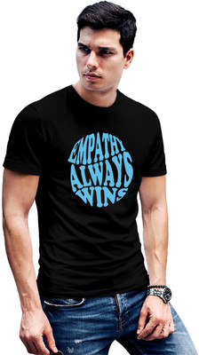 Fighterheero Printed Men Round Neck Black T-Shirt