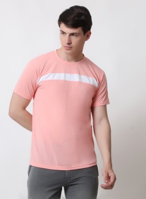 Fitshop fashion Striped Men Round Neck Pink T-Shirt