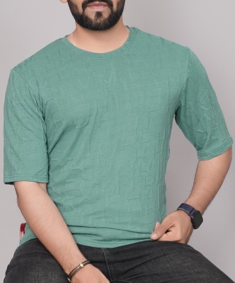 MAKEMODE Solid Men Round Neck Green T-Shirt