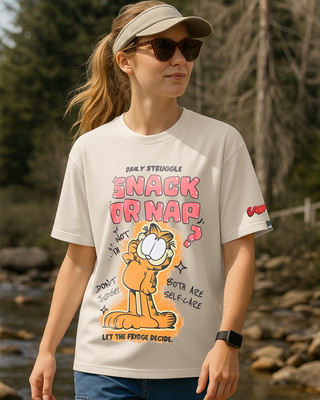 BEWAKOOF Graphic Print Women Round Neck Beige T-Shirt