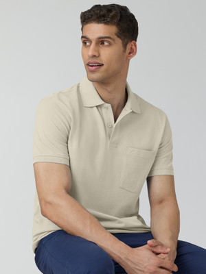 XYXX Solid Men Polo Neck White T-Shirt