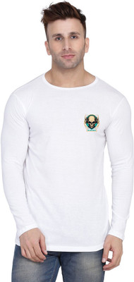 tfurnish Printed Men Round Neck White T-Shirt