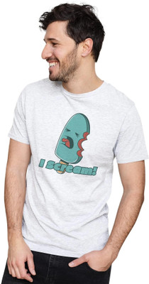 GPGARMENTSS Printed Men Round Neck White T-Shirt