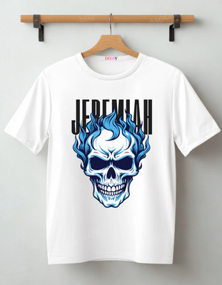 DIBBY Printed Men Round Neck White T-Shirt