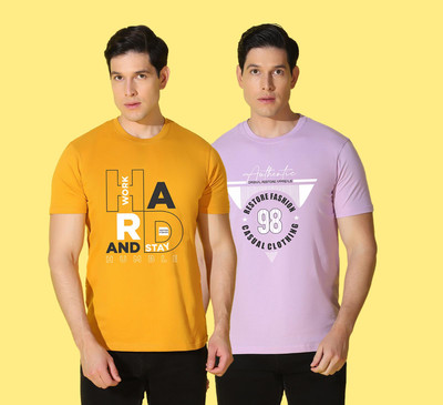 WOOSTRO Typography Men Round Neck Multicolor T-Shirt