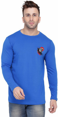 tfurnish Printed Men Round Neck Blue T-Shirt