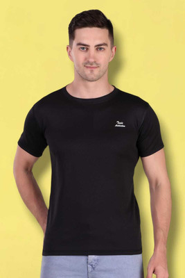 Toxic ADDICTION Solid Men Round Neck Black T-Shirt