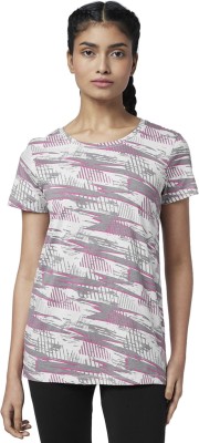 Ajile By Pantaloons Printed Women Round Neck Grey T-Shirt