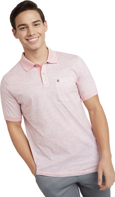 Raymond Solid Men Polo Neck Red T-Shirt