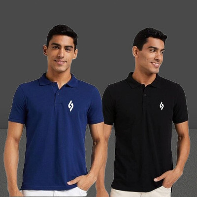 cnw Solid Men Polo Neck Multicolor T-Shirt