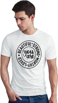 Seek Buy Love Printed Men Round Neck White T-Shirt