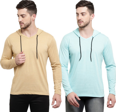 Tresna Trending Solid Men Hooded Neck Multicolor T-Shirt