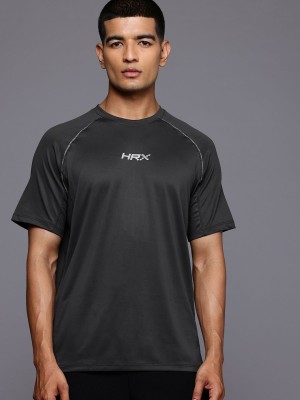 HRX by Hrithik Roshan Solid Men Round Neck Black T-Shirt