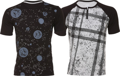 HouseOfCommon Printed Women Round Neck Multicolor T-Shirt