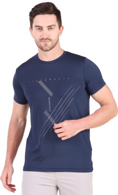 VECTOR X Printed Men Round Neck Light Blue T-Shirt