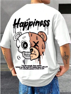 FURRR Printed Men Round Neck White T-Shirt