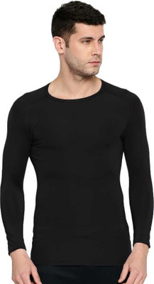 QUADA Solid Men Round Neck Black T-Shirt