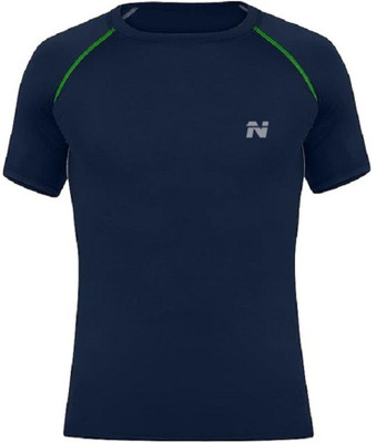 NINQ Printed Men Round Neck Dark Blue T-Shirt