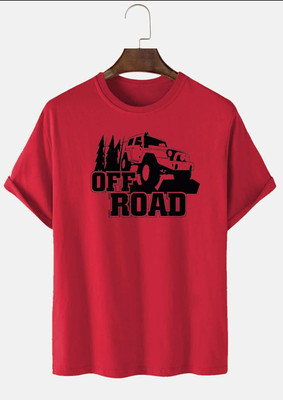 Bellwit Graphic Print, Typography Men Round Neck Red T-Shirt