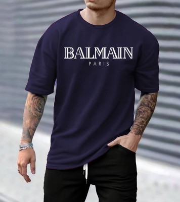 Magneto Printed Men Round Neck Navy Blue T-Shirt