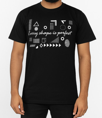 Artworks Self Design Men Round Neck Black T-Shirt