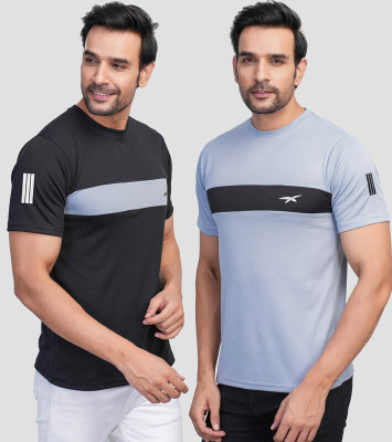 seri choice Striped Men Round Neck Black, Grey T-Shirt