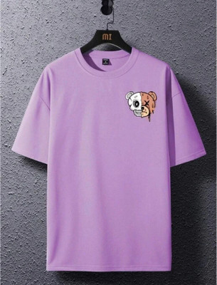 FURRR Printed Men Round Neck Purple T-Shirt