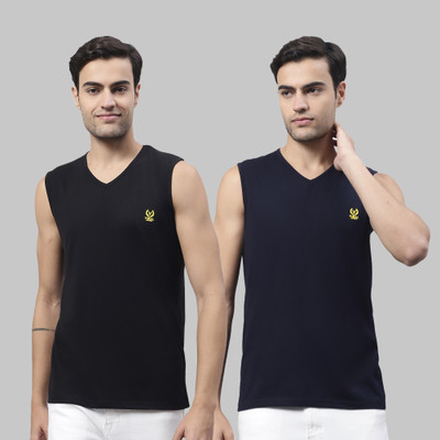 MACK JONNEY Solid Men V Neck Multicolor T-Shirt