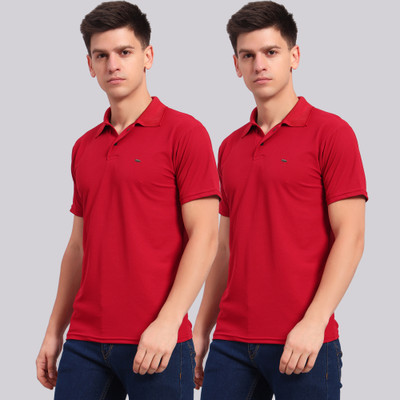 ZEPPI Solid Men Polo Neck Multicolor T-Shirt