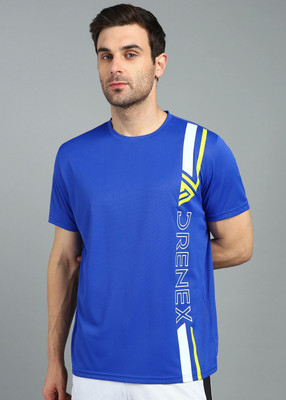 Adrenex Printed Men Round Neck Blue T-Shirt