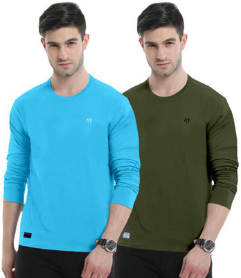 Triptee Solid Men Round Neck Multicolor T-Shirt